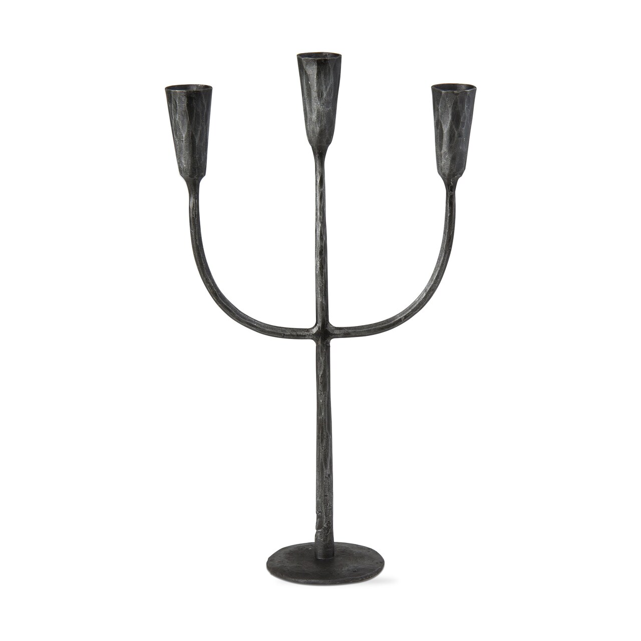 Cody Black Metal Trident 3 Taper Holder Candlestick Holder 8.75L x 3.25W x 16.0H inches